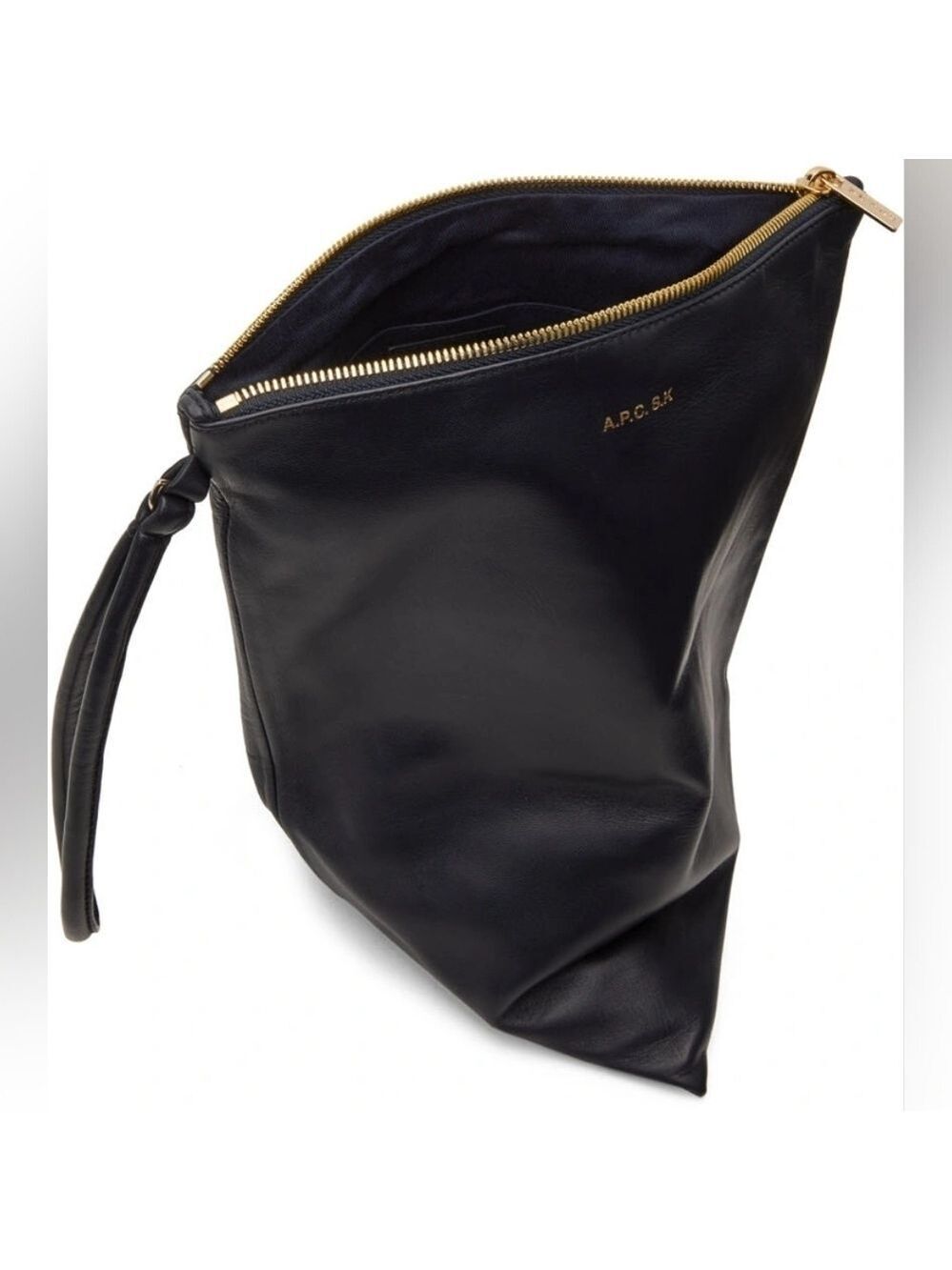 A.P.C. Navy Suzanne Pyramid Clutch BNWT with scratches